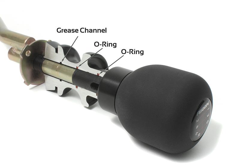 Subaru WRX STI Reverse Lockout Lever - Perrin Performance - w/ Rattle Fix - Black - `04-`21